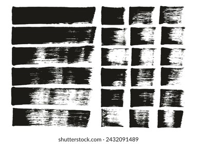 Hand Drawn Flat Sponge Regular Artist Brush Straight Lines Mix High Detail Abstract Vector Background Mix Set 