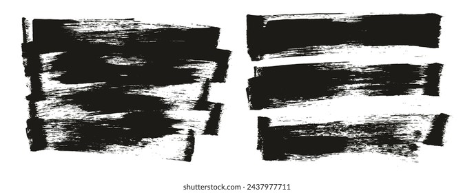 Hand Drawn Flat Sponge Regular Artist Brush Long Background Mix High Detail Abstract Vector Background Mix Set 