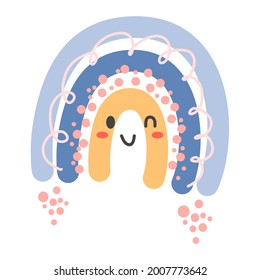 hand drawn Flat style rainbow illustration 