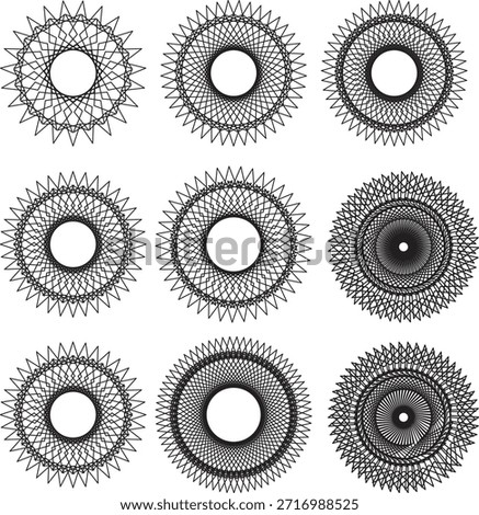 Hand drawn flat sunburst collection