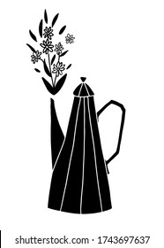 Hand drawn flat teapot. Cartoon vector kettle illustration. Design element, perfect for postcard, posters, web sites, coffee shop menu, tea store logo, print for merch