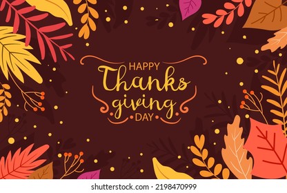 Hand drawn flat thanksgiving background