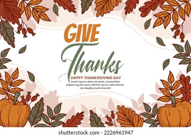 Hand drawn flat thanksgiving background
