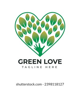 Handgezeichnete flache Baum-Markt-Kreis Vektorgrafik-Logo-Vorlage 
