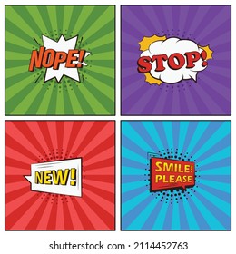 Handgezeichnete, flache, trendige Cartoon-Elemente-Sammlung Blasen für die Sprache