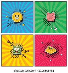 Colección de elementos de dibujos a la moda a la mano Banco