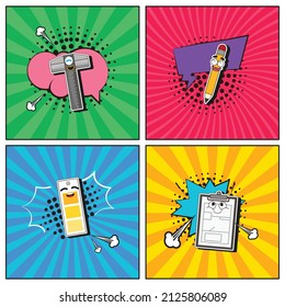 Hand drawn flat trendy cartoon elements collection Architects