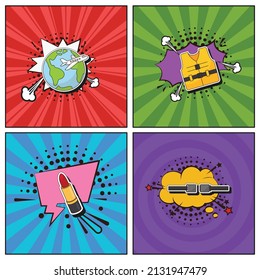 Hand drawn flat trendy cartoon elements collection Air hostess