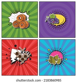 Hand drawn flat trendy cartoon elements collection Wine cellar