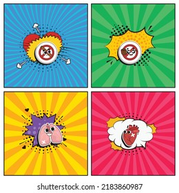 Colección de elementos de dibujos a la moda a mano Día Mundial sin Tabaco
