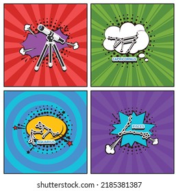 Hand drawn flat trendy cartoon elements collection The Constellation