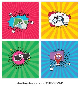 Colección de elementos de dibujos a la moda a la mano Viajes y turismo