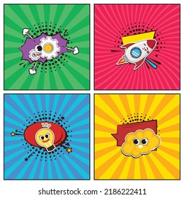 Hand drawn flat trendy cartoon elements collection Start up Company