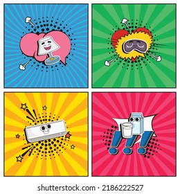 Hand drawn flat trendy cartoon elements collection sleep better
