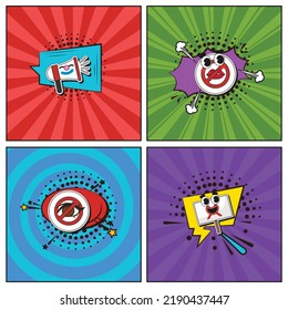 Hand drawn flat trendy cartoon elements collection Protest