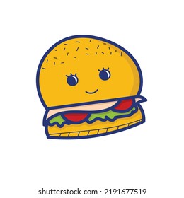 Hand drawn flat trendy cartoon restaurant