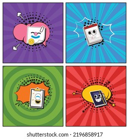 Hand drawn flat trendy cartoon elements collection planning