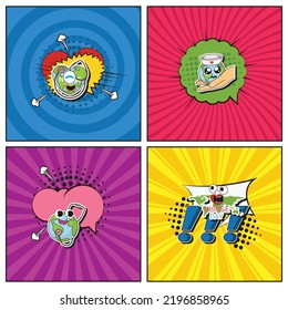 Hand drawn flat trendy cartoon elements collection Nurse Day