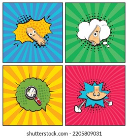 Hand drawn flat trendy cartoon elements collection Allergy