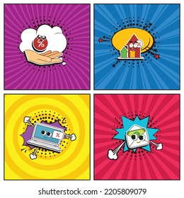 Colección de elementos de dibujos a la moda a la mano