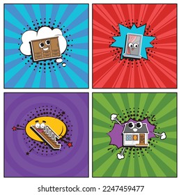Colección de elementos de caricatura de moda plana dibujada a mano Hogar