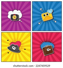 Colección de elementos de dibujos a la moda a la mano Día del Padre