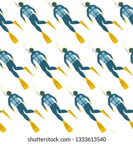 Hand drawn flat underwater world. Vector illustration for banners, greeting card, poster design