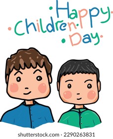 Hand drawn flat world children's day