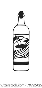 Hand drawn flavoring isolated. Vector artistic drawing food. Actual illustration olive oil
