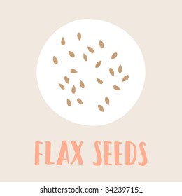 Hand drawn flax seeds superfood