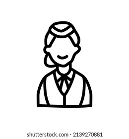 Hand Drawn Flight Attendant Icon Illustration