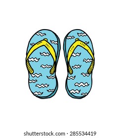 hand drawn flip flop sandal