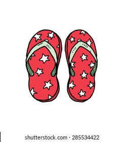 hand drawn flip flop sandal