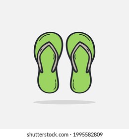 Hand drawn flip flops icon Design Template. vector sketch doodle illustration isolated on white background. Summer vacation and leisure symbol.