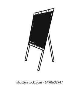 Hand drawn Flipchart on a tripod isolated on a white. Vector illustration.