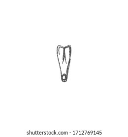 Hand drawn flippers line sketch. sketch of flippers logo icon design with scribble doodle style