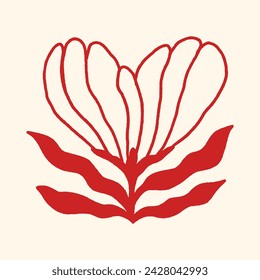 hand drawn floral abstract elements botanical contemporary