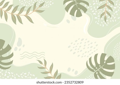 Ilustración plana abstracta de la mano dibujada en floral