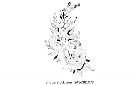 Hand Drawn Floral Art Work