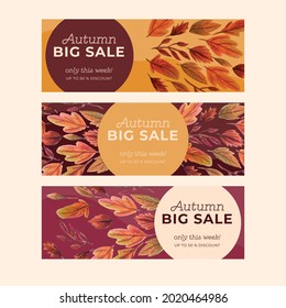 Hand drawn floral autumn background