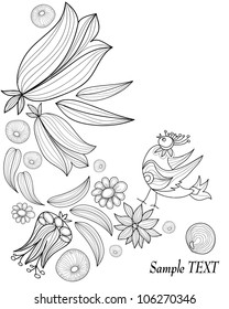 Hand Drawn floral background