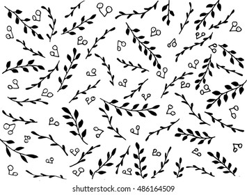 Hand drawn floral  background 