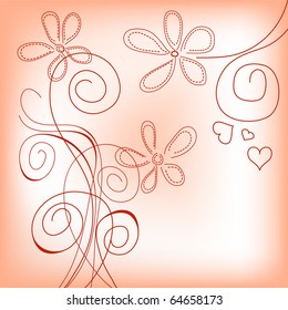 Hand drawn floral background