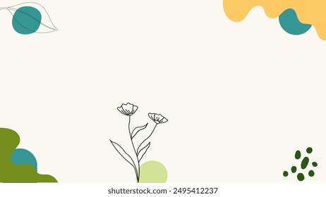 hand drawn floral background with flowers, vector