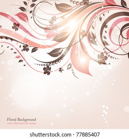 Hand Drawn floral background with flowers, greeting vector card for retro design. eps 10.