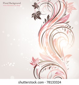 Hand Drawn floral background with flowers, greeting vector card for retro design. eps 10