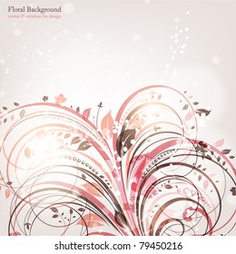 Hand Drawn floral background with flowers, greeting vector card for retro summer design. eps 10