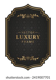 Hand drawn floral background frame vector golden wedding invitation template