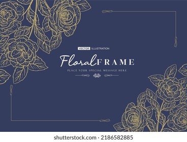Hand drawn floral background with rose flower