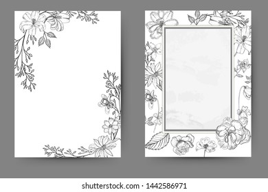 Hand drawn floral background. Vector stock.